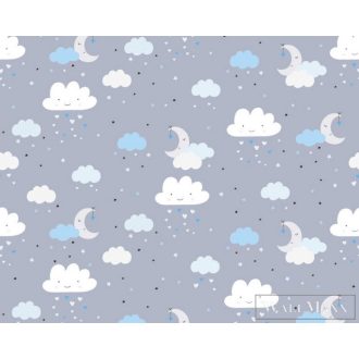   AS CREATION Little Love 38125-2 kék bárányfelhő-s tapéta