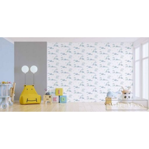 AS CREATION Little Love 38128-1 kék elefánt-os tapéta