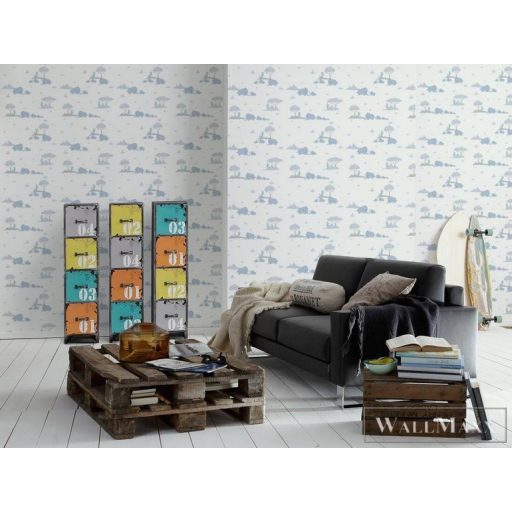 AS CREATION Little Love 38128-1 kék elefánt-os tapéta