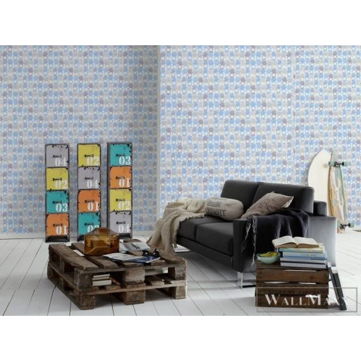 AS CREATION Little Love 38129-1 kék pandá-s tapéta