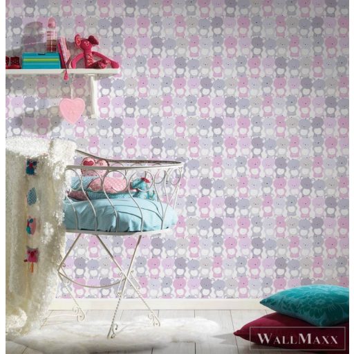 AS CREATION Little Love 38129-2 rózsaszín pandá-s tapéta