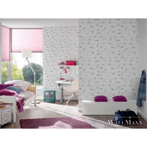 AS CREATION Little Love 38130-1 kék bálná-s tapéta