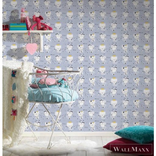 AS CREATION Little Love 38131-1 kék cicá-s tapéta