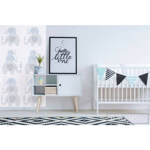 AS CREATION Little Love 38135-1 kék elefánt-os tapéta