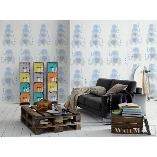 AS CREATION Little Love 38135-1 kék elefánt-os tapéta