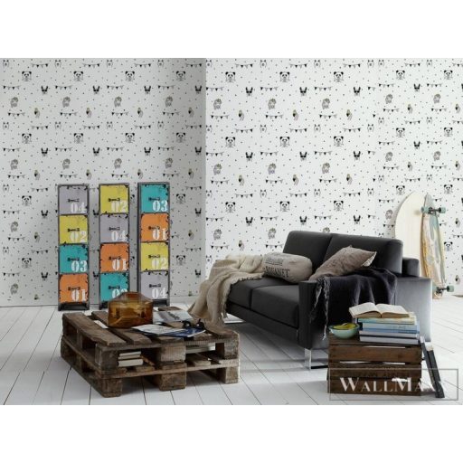 AS CREATION Little Love 38138-1 fehér pandá-s tapéta