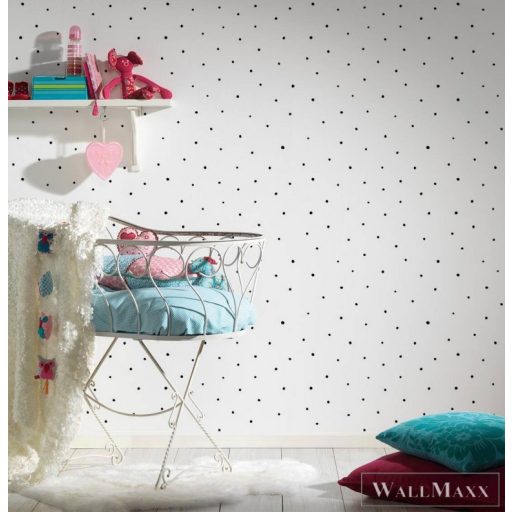 AS CREATION Little Love 38139-1 fehér pöttyös tapéta