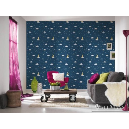 AS CREATION Little Love 38141-1 kék csillag-os tapéta