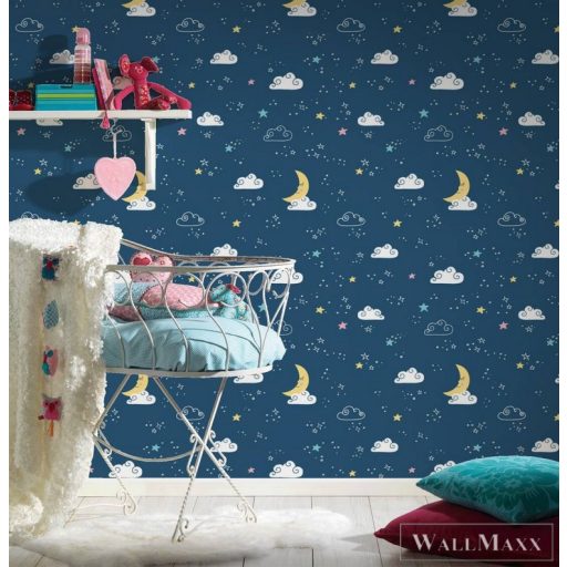 AS CREATION Little Love 38141-1 kék csillag-os tapéta