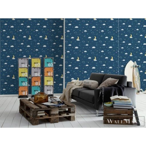 AS CREATION Little Love 38141-1 kék csillag-os tapéta