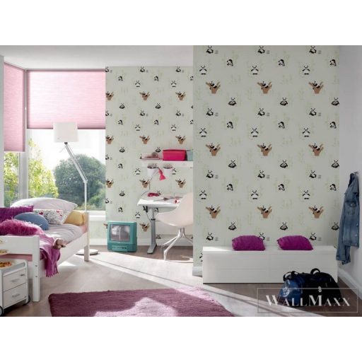 AS CREATION Little Love 38142-1 fehér pandá-s tapéta