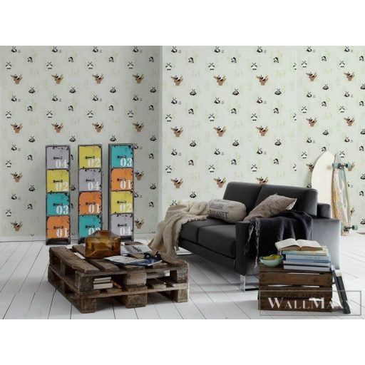 AS CREATION Little Love 38142-1 fehér pandá-s tapéta