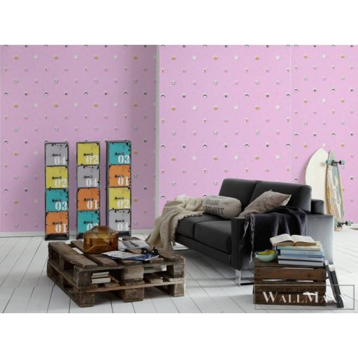 AS CREATION Little Love 38143-2 rózsaszín csillag-os tapéta