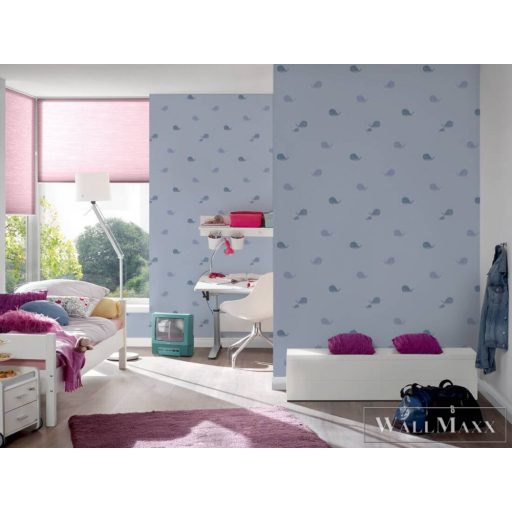 AS CREATION Little Love 38144-1 kék bálná-s tapéta