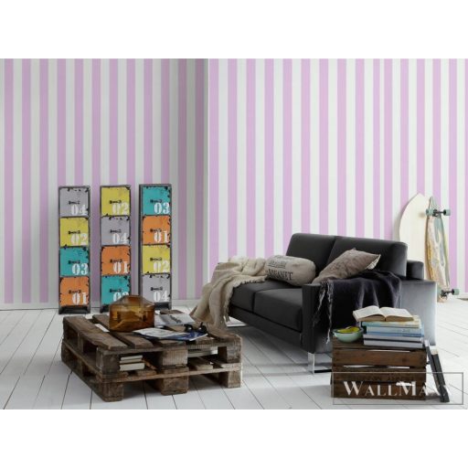 AS CREATION Little Love 38148-1 rózsaszín csíkos tapéta