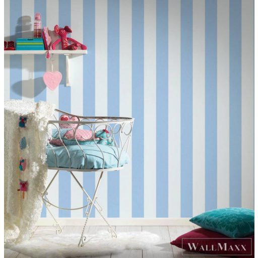 AS CREATION Little Love 38148-5 kék csíkos tapéta