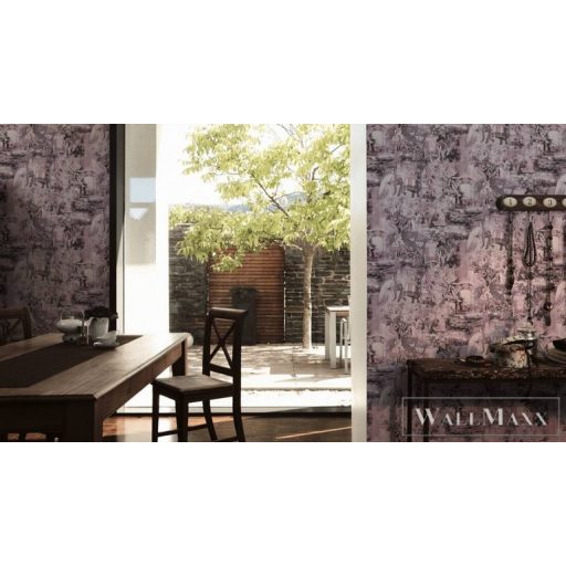 AS CREATION Dream Flowery 38173-1 lila indiai életkép tapéta elefántos páva motívum