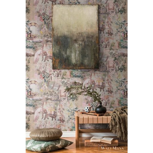 AS CREATION Dream Flowery 38173-2 színes indiai életkép tapéta elefántos páva motívum