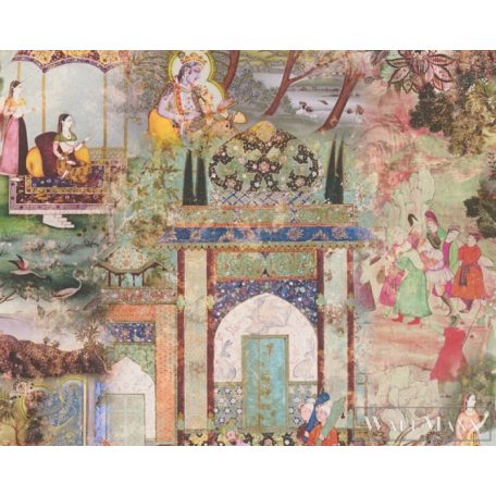 AS CREATION Dream Flowery 38174-1 színes indiai életkép tapéta india motívum falfestmény