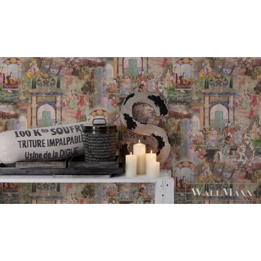 AS CREATION Dream Flowery 38174-1 színes indiai életkép tapéta india motívum falfestmény