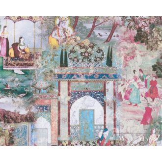   AS CREATION Dream Flowery 38174-3 kék színes indiai életkép tapéta india motívum falfestmény