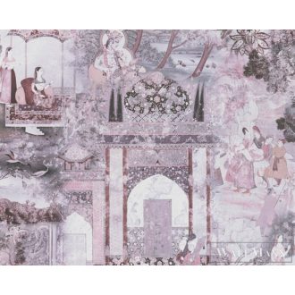   AS CREATION Dream Flowery 38174-4 lila modern színes indiai életkép tapéta india motívum falfestmény