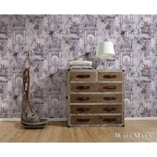 AS CREATION Dream Flowery 38174-4 lila modern színes indiai életkép tapéta india motívum falfestmény
