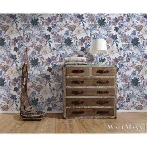 AS CREATION Dream Flowery 38175-1 kék virágos tapéta