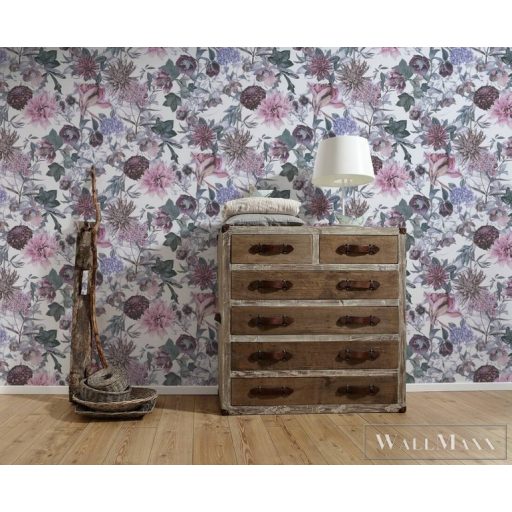 AS CREATION Dream Flowery 38175-2 zöld virágos tapéta