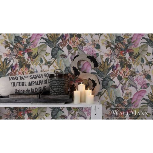 AS CREATION Dream Flowery 38176-3 afrika motívumos tapéta dzsungel zebra papagáj halak