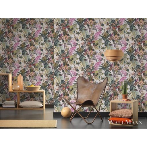 AS CREATION Dream Flowery 38176-3 afrika motívumos tapéta dzsungel zebra papagáj halak