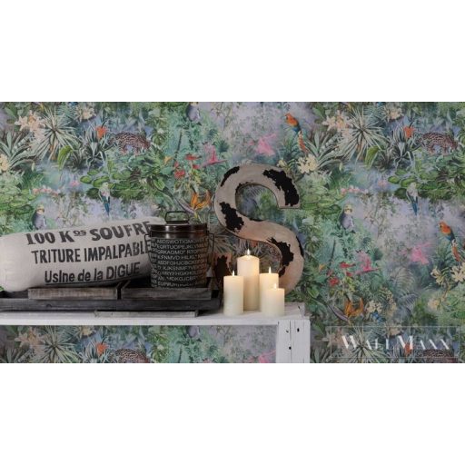 AS CREATION Dream Flowery 38179-2 kék Dzsungel feeling mintás tapéta