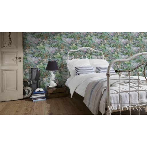 AS CREATION Dream Flowery 38179-2 kék Dzsungel feeling mintás tapéta