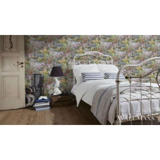 AS CREATION Dream Flowery 38179-3 kék Dzsungel feeling mintás tapéta pasztell 