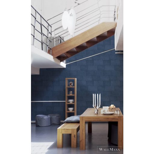 AS Creation Titanium 3 38201-5 kék Fém-hatású Modern tapéta