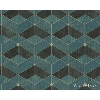  AS Creation Titanium 3 38202-3 fekete, kék, zöld Tér-hatású 3D-mintás Grafikus tapéta