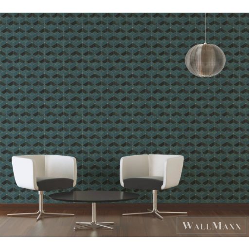 AS Creation Titanium 3 38202-3 fekete, kék, zöld Tér-hatású 3D-mintás Grafikus tapéta