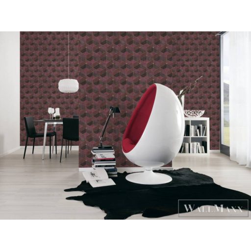 AS Creation Titanium 3 38202-5 piros Tér-hatású 3D-mintás Grafikus tapéta