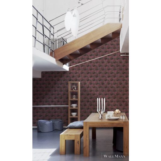 AS Creation Titanium 3 38202-5 piros Tér-hatású 3D-mintás Grafikus tapéta