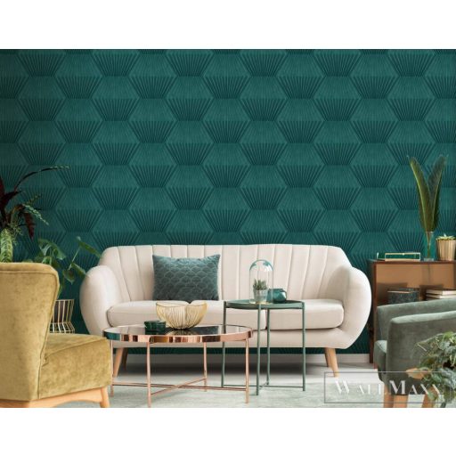 AS Creation Titanium 3 38204-1 zöld Tér-hatású 3D-mintás Grafikus tapéta