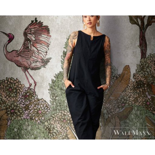 AS CREATION The Wall 38234-1 fehér flamingó mintás grafikus digitális panel