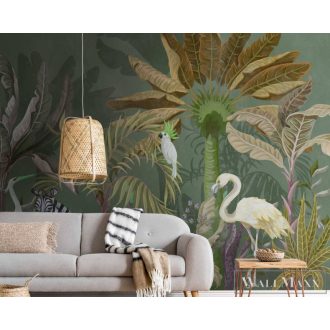   AS CREATION The Wall 38237-1 zöld dzsungel mintás grafikus digitális panel