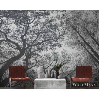   AS CREATION The Wall 38240-1 fekete erdő mintás grafikus digitális panel