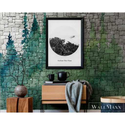 AS CREATION The Wall 38245-1 zöld tégla mintás grafikus digitális panel