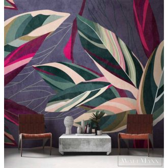   AS CREATION The Wall 38272-1 lila levél mintás grafikus digitális panel