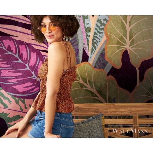 AS CREATION The Wall 38275-1 bíbor levél mintás grafikus digitális panel