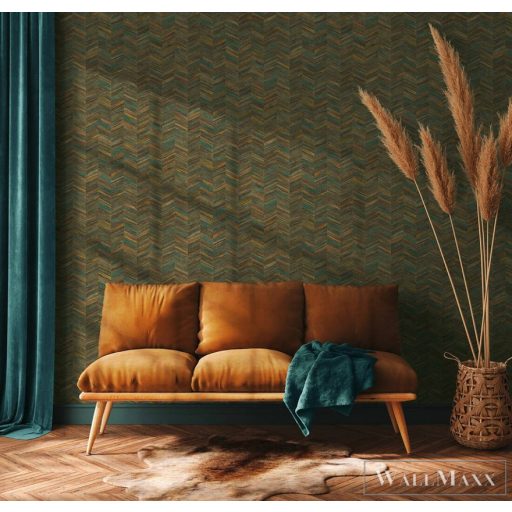 AS CREATION Geo Effect 38309-2 kék parkettamintás tapéta