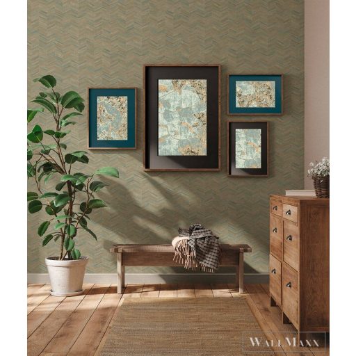 AS CREATION Geo Effect 38309-5 bézs parkettamintás tapéta