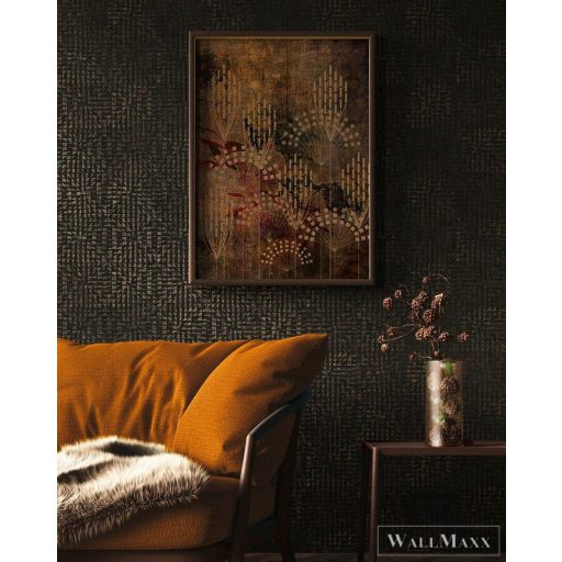 AS Creation Geo Effect 38352-2 fekete, réz, arany Tér-hatású 3D-mintás Geometriai vlies tapéta