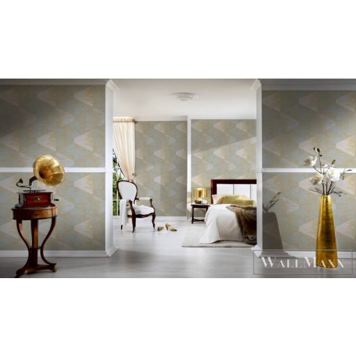 AS Creation Geo Effect 38353-1 bézs, krémszínű, arany Tér-hatású 3D-mintás Geometriai vlies tapéta